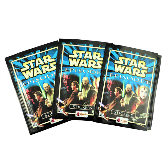 1999 Merlin Topps Star Wars Episode 1 Sticker Packs (3 Pack Bundle)