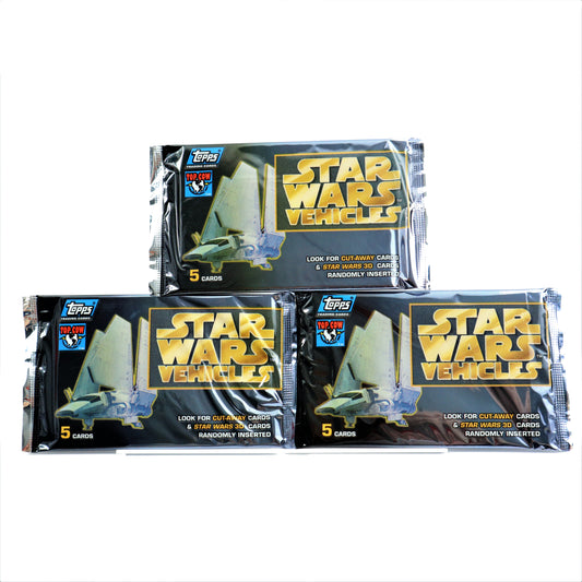 1997 Topps Star Wars Vehicles Trading Card Packs (3 Pack Bundle)
