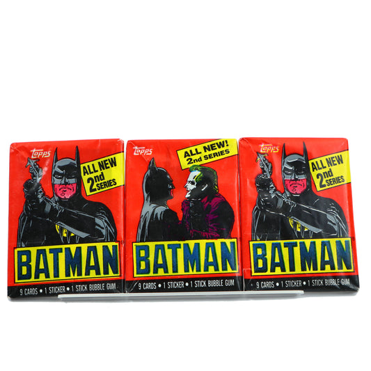 1989 Topps Batman Series 2 Vintage Wax Trading Card Packs (3 Pack Bundle)