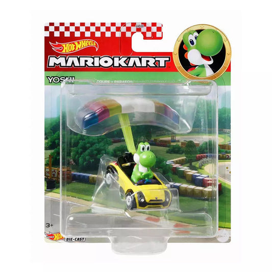 Nintendo Hotwheels Mariokart Glider Card Featuring Green Yoshi w/ Rainbow Glider