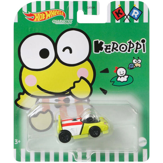 Hot Wheels Character Cars - Keroppi Japanese Animation - Green & White - 1:64 Scale