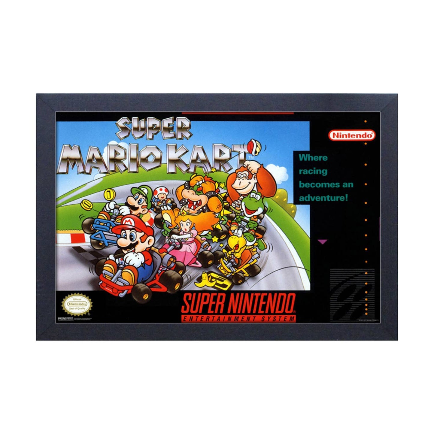 Super Mario Kart - Cover 11" x 17" Framed Print Wall Art