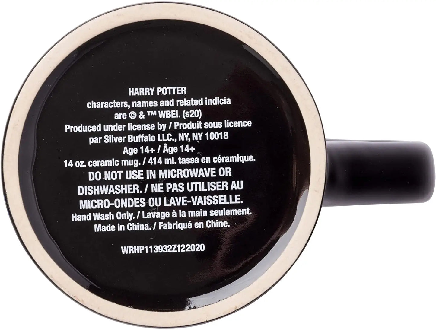 Harry Potter Hogwarts Full Crest 14oz Laser Etched Holographic Ceramic Mug Bottom