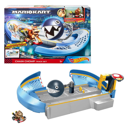 Hot Wheels Mario Kart: Chain Chomp Track Set w/ Donkey Kong Car