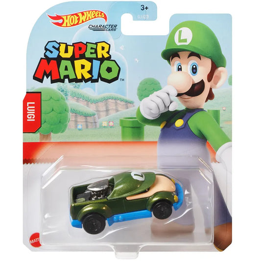 Hot Wheels Super Mario Character Cars: Luigi: 1:64 Scale: HDM87 In Blister 2021 Release