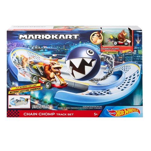 Hot Wheels Mario Kart: Chain Chomp Track Set w/ Donkey Kong Car