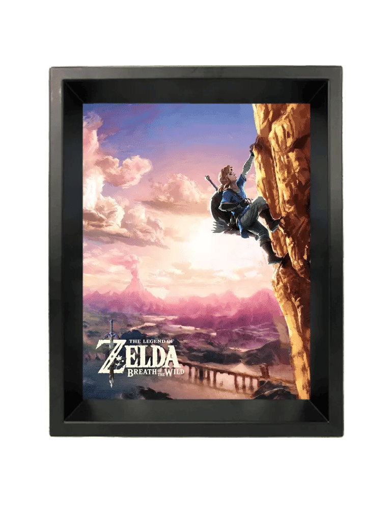 Zelda BotW Climbing 3D Lenticular Shadowbox 9.25" x 11.25" 8" x 10" Art Display Piece