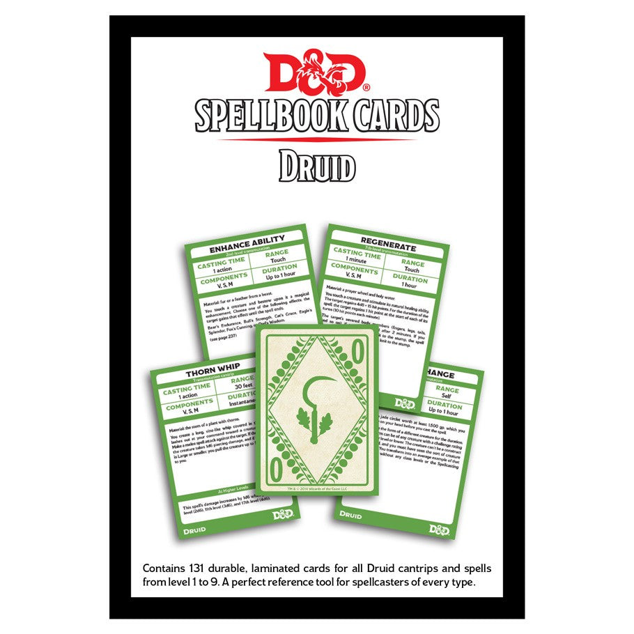 Dungeons and Dragons D&D Spellbook Cards: Druid Deck