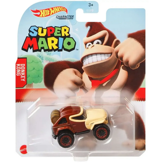 Hot Wheels Super Mario Character Cars: Donkey Kong: 1:64 Scale: HDM87 In Blister 2021 Release