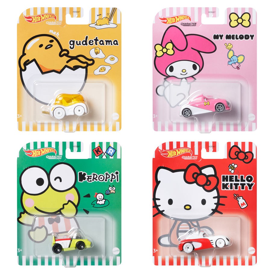 Hot Wheels Character Cars - Hello Kitty - Red & White - 1:64 Scale