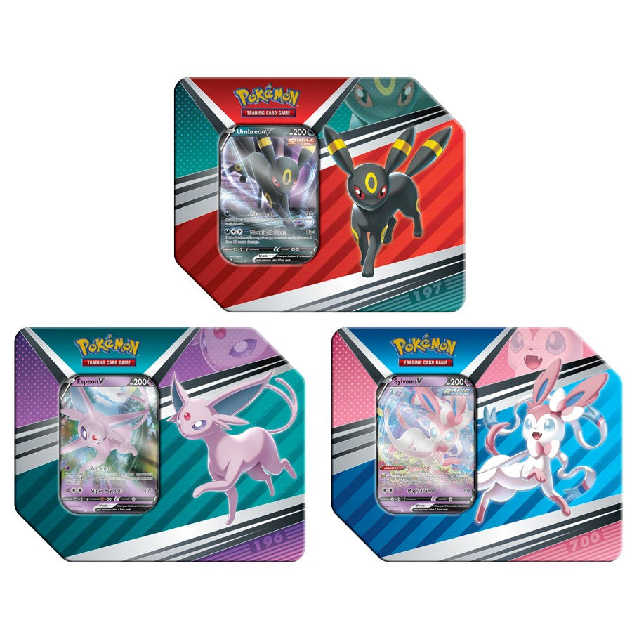 Pokemon V Heroes: 3 Tin Set: Espeon Umbreon & Sylveon Bundle