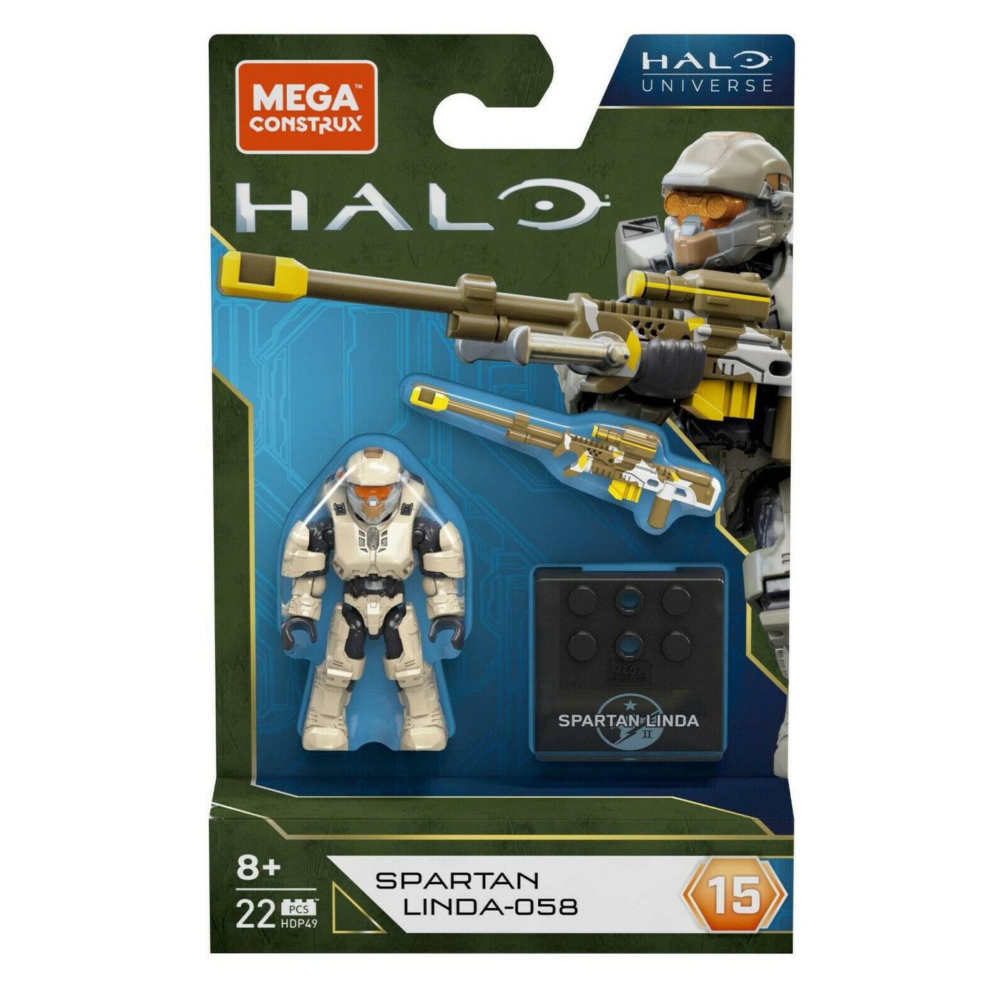 Mega Construx Halo Universe - Series 15 Heroes - Spartan Linda-058 22pc Set
