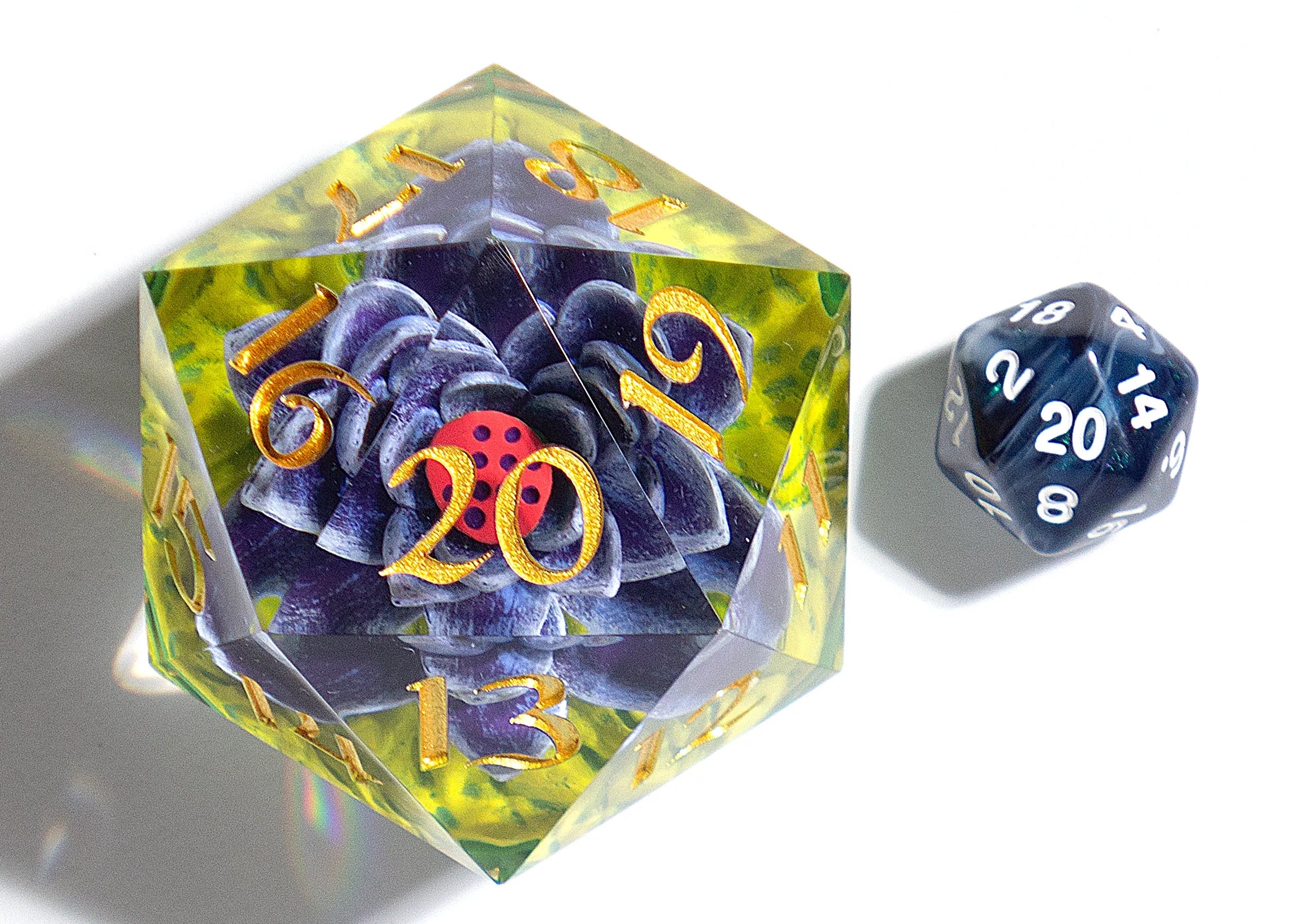 Magic The Gathering Limited Edition Black Lotus Oversized Spindown D20 - 54mm Size Comparison