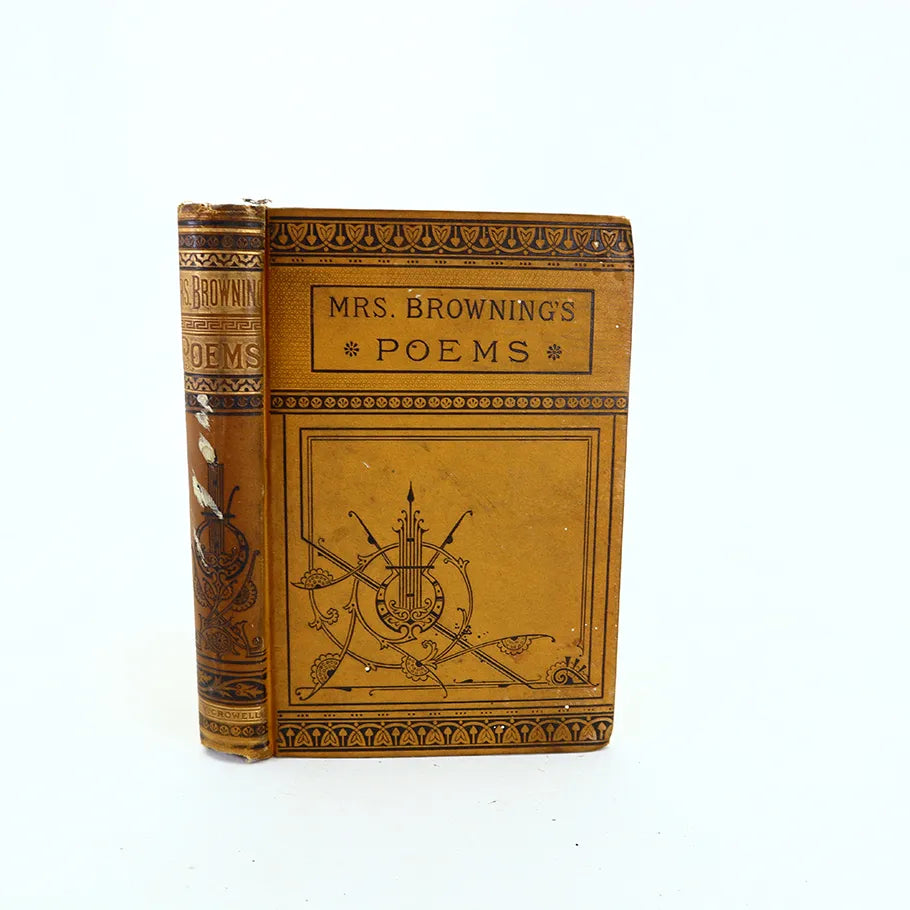1882 Mrs. Browning's Poems Poetical Works of Elizabeth Barrett Browning Hardcover Book Front Cover