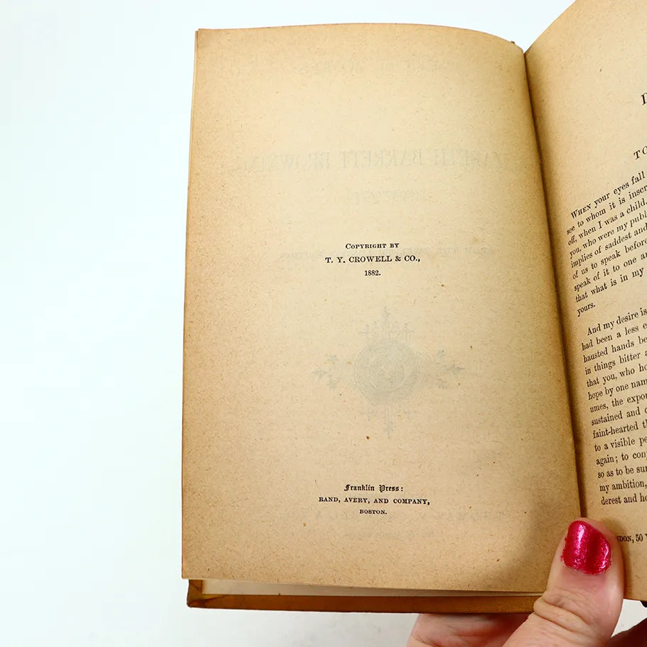1882 Mrs. Browning's Poems Poetical Works of Elizabeth Barrett Browning Hardcover Book Copyright