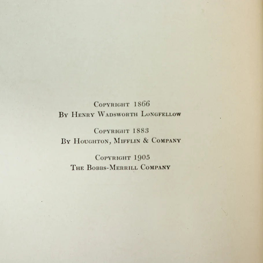 1905 Evangeline Henry Wadsworth Longfellow Hardcover Book Copyright