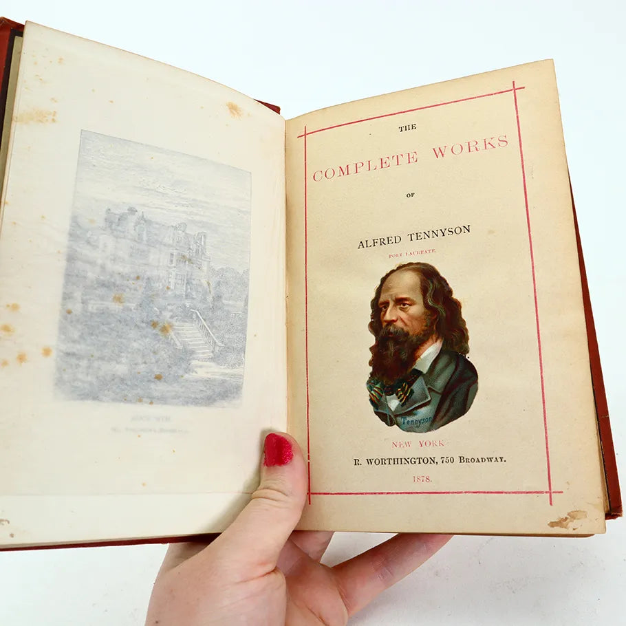 1878 The Lansdowne Poets Complete Works of Alfred Tennyson Hardcover Book Title Page and Copyright