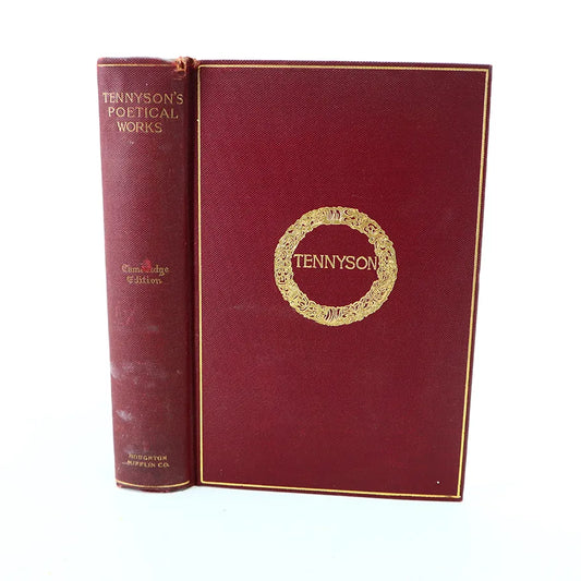 1898 The Poetic and Dramatic Works of Alfred Lord Tennyson Cambridge Edition Hardcover Book Front Cover View