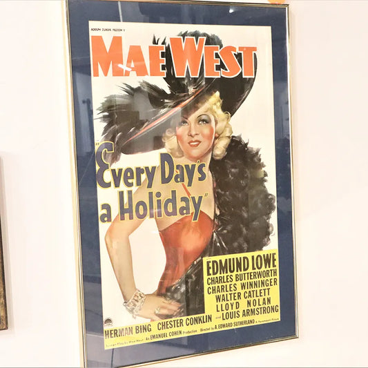 Vintage Paramount Picture Ad for Mae West Every Days a Holiday Full Size Professionally Framed