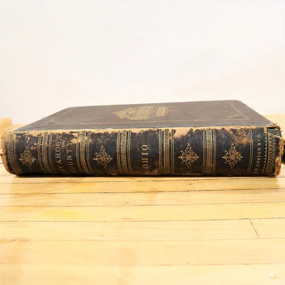 1879 History of Cuyahoga County Ohio Illustrated Hardcover Book Crisfield Johnson Side Profile