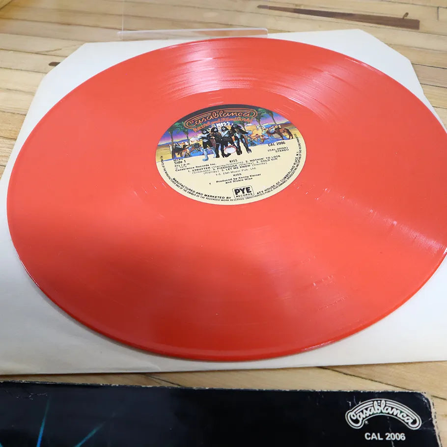 KISS Casablanca Record and Filmworks Rare Red Wax UK Debut Release 1974 F/VG+ Red Vinyl Only