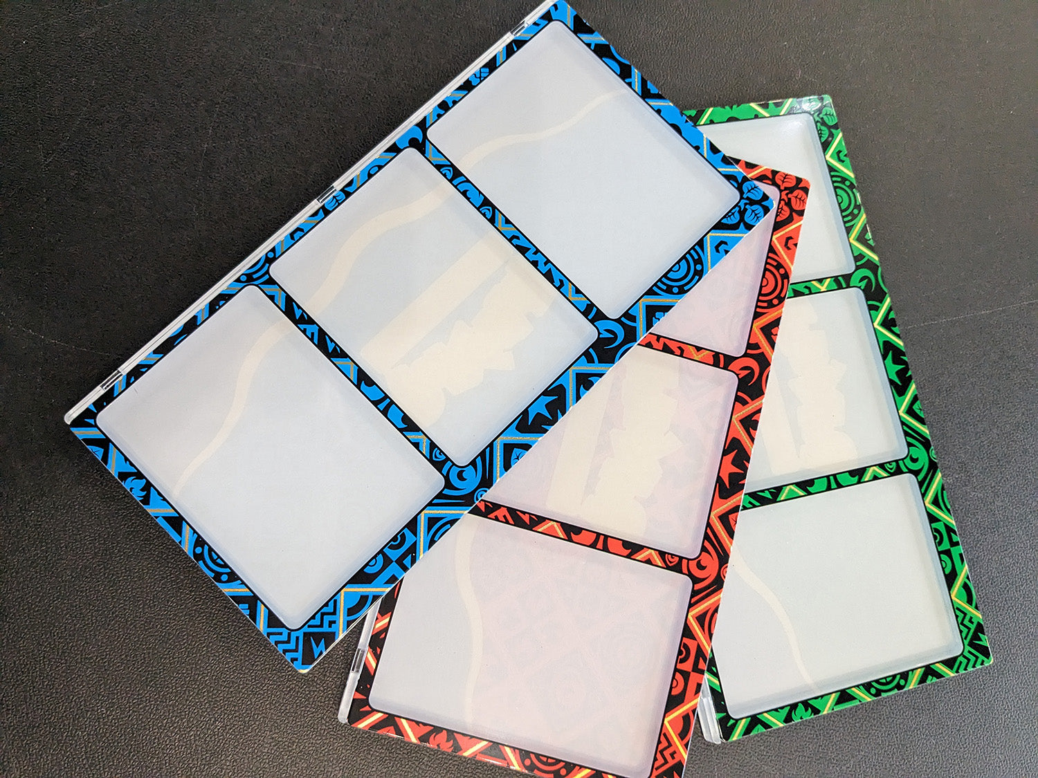 Paldean Fates Premium Collector's Magnetic Frames - Full Set of Fire Grass Water Layed Out