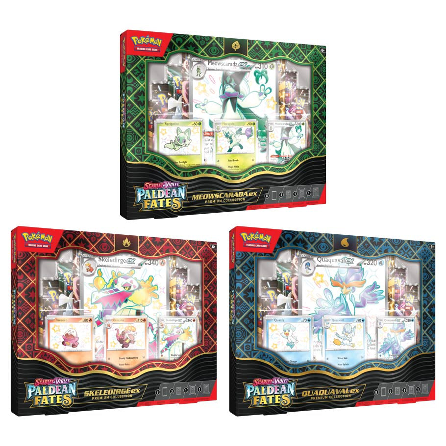 Pokemon Scarlet & Violet Paldean Fates Premium Ex Collection Boxes ALL 3 