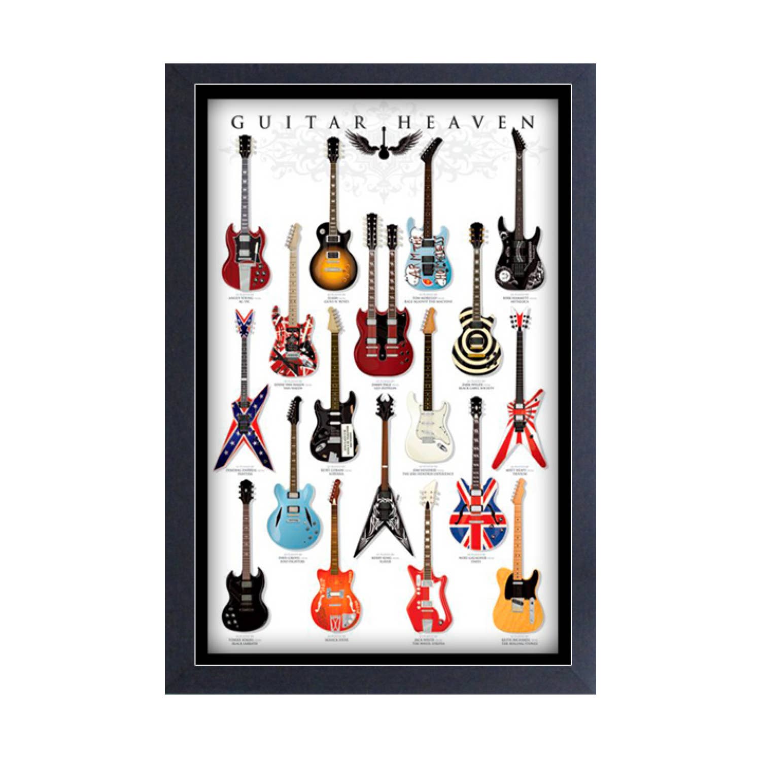Guitar Heaven 11" x 17" Framed Print Wall Art