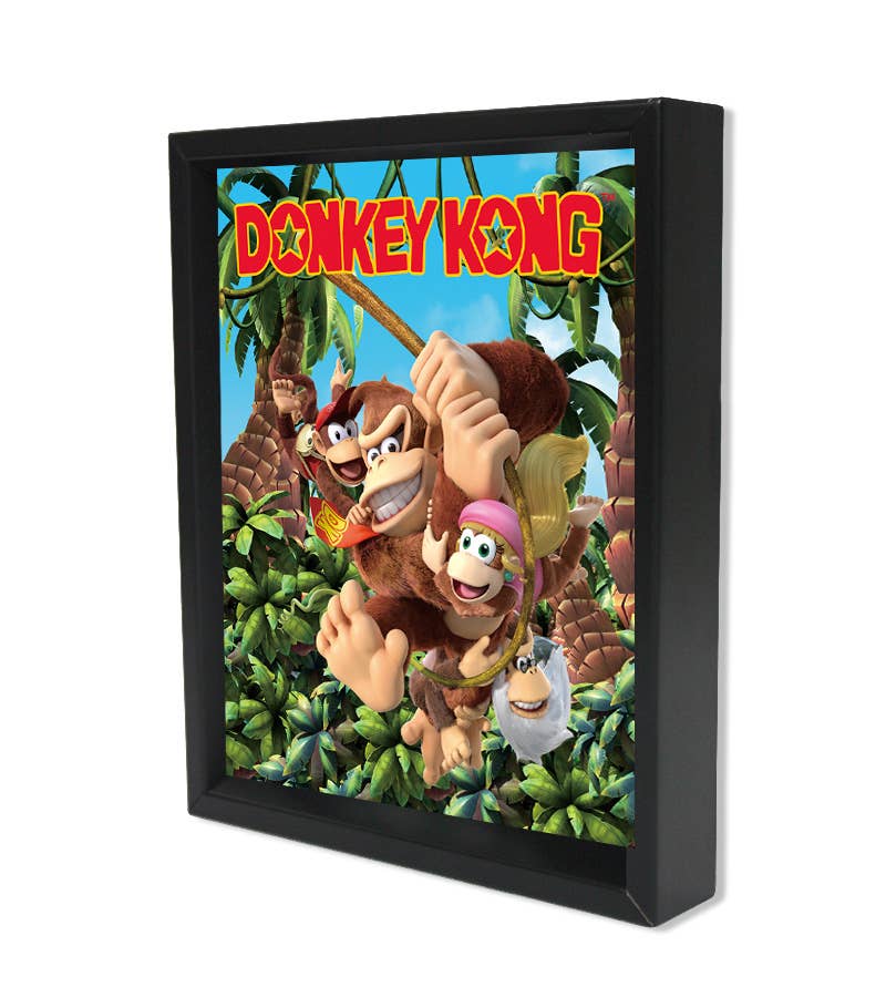 Nintendo Donkey Kong - Jungle Swing 3D Lenticular Shadowbox Wall Art 