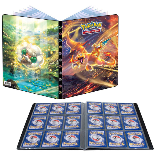 Pokemon Brilliant Stars 9 Pocket Full Size Card Binder Portfolio: Ft. Charizard & Whimsicott