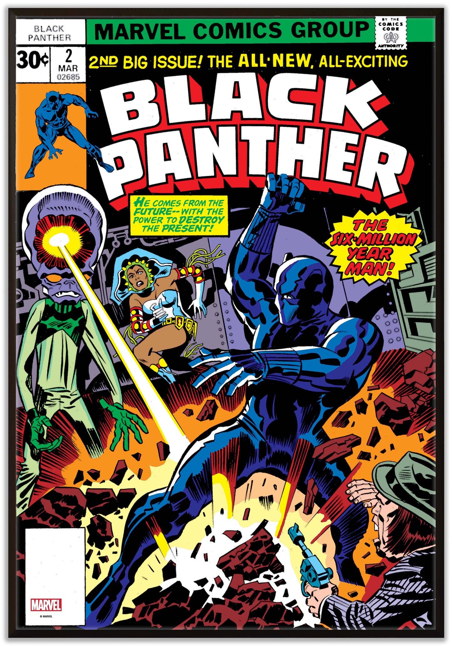Marvel Black Panther Comic 13x19 Wood Wall Plaque Framed Gel-Coated Print