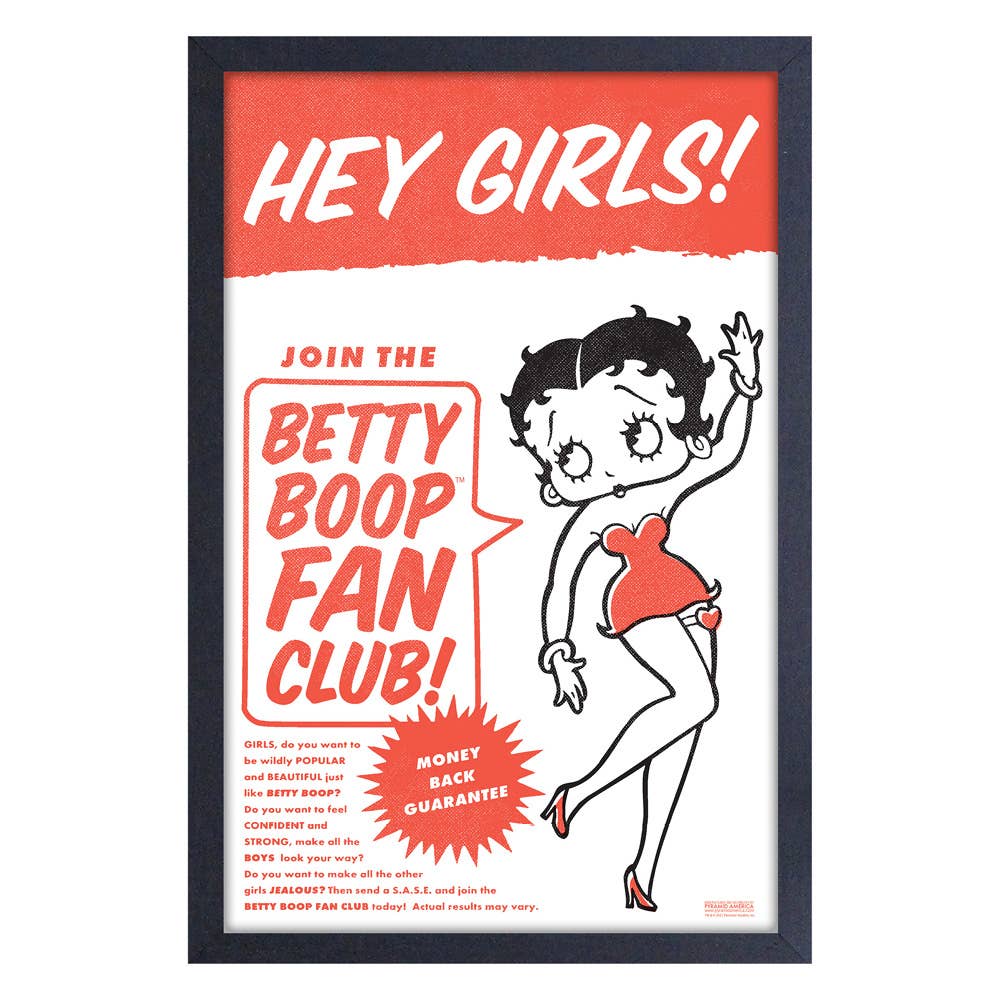 Betty Boop - Hey Girl 11" x 17" Framed Print Wall Art 