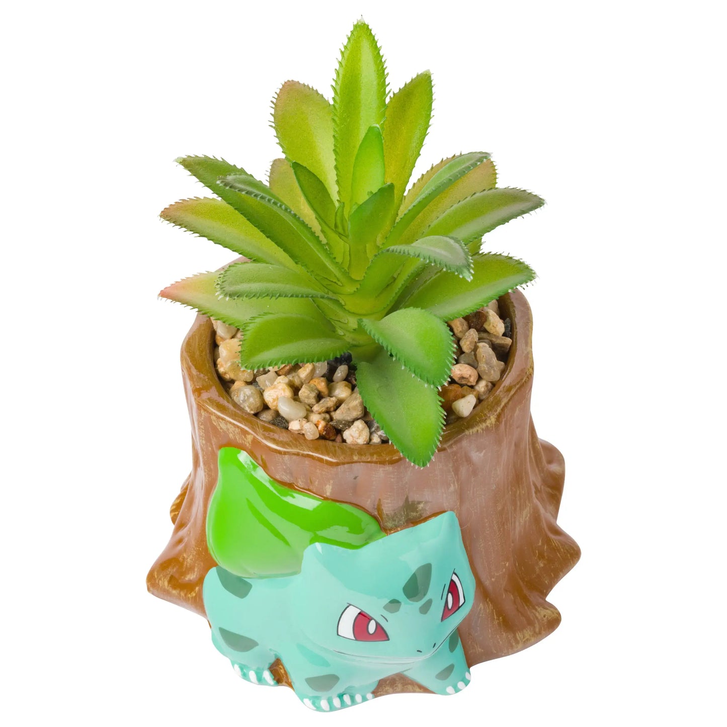 Pokemon Bulbasaur Mini Ceramic Planter With Faux Succulent Top View