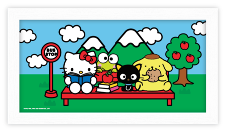 Sanrio Group Hello Kitty Bus Stop Gel Coat 10" x 18" Framed Wall Art