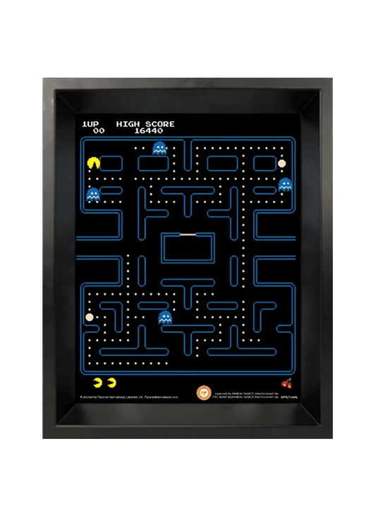 Pac-Man Maze 3D Lenticular Shadowbox Light 