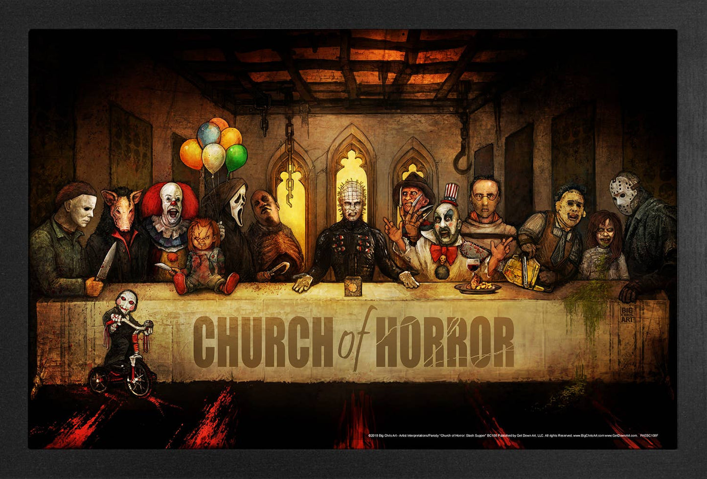 Big Chris - Church of Horror Slash Supper 11" x 17" Framed Print Wall Art 
