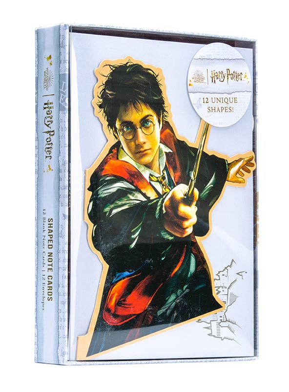 Warner Bros Harry Potter Boxed Die-cut Note Cards Set of 12 Hogwarts Express Hedwig Weasley Knight Bus
