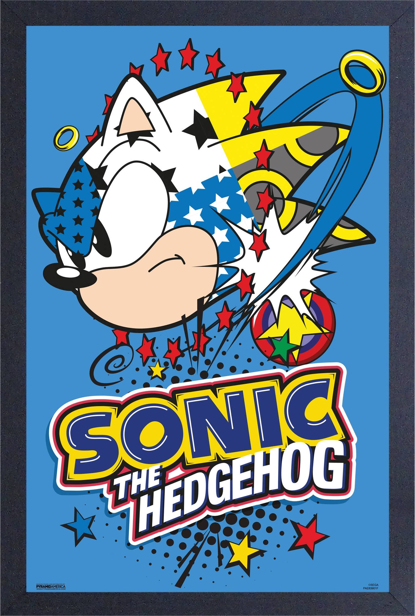 Sonic - Pop Sonic Framed Print 11" x 17" Wall Art Display Piece 