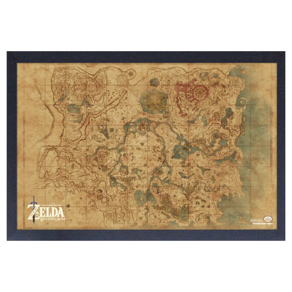 Legend of Zelda - BotW-Map Framed Wall Art Decoration Piece 