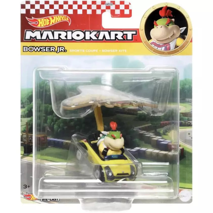 Bowser Junior Hotwheel Mario Kart Car in Blister Package