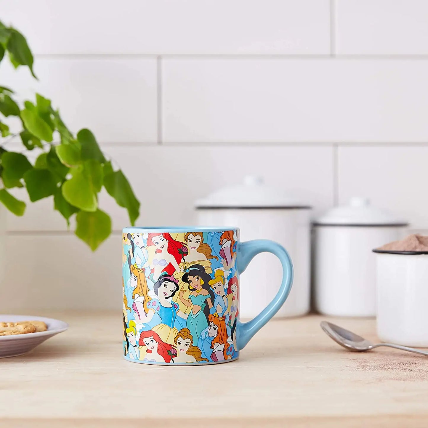 Disney Princess Collage 14oz Ceramic Mug: Featuring Ariel Aurora Belle Cinderella Jasmine Snow White