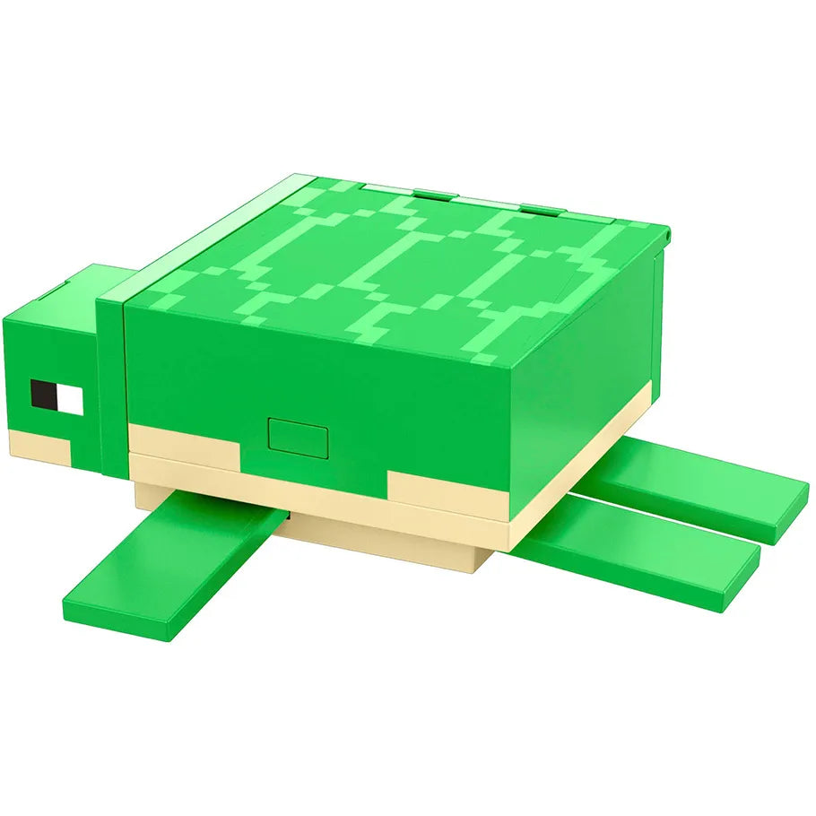 Minecraft Seaturtle Transforming Hideout Base Toy Set Featuring Steve Closed