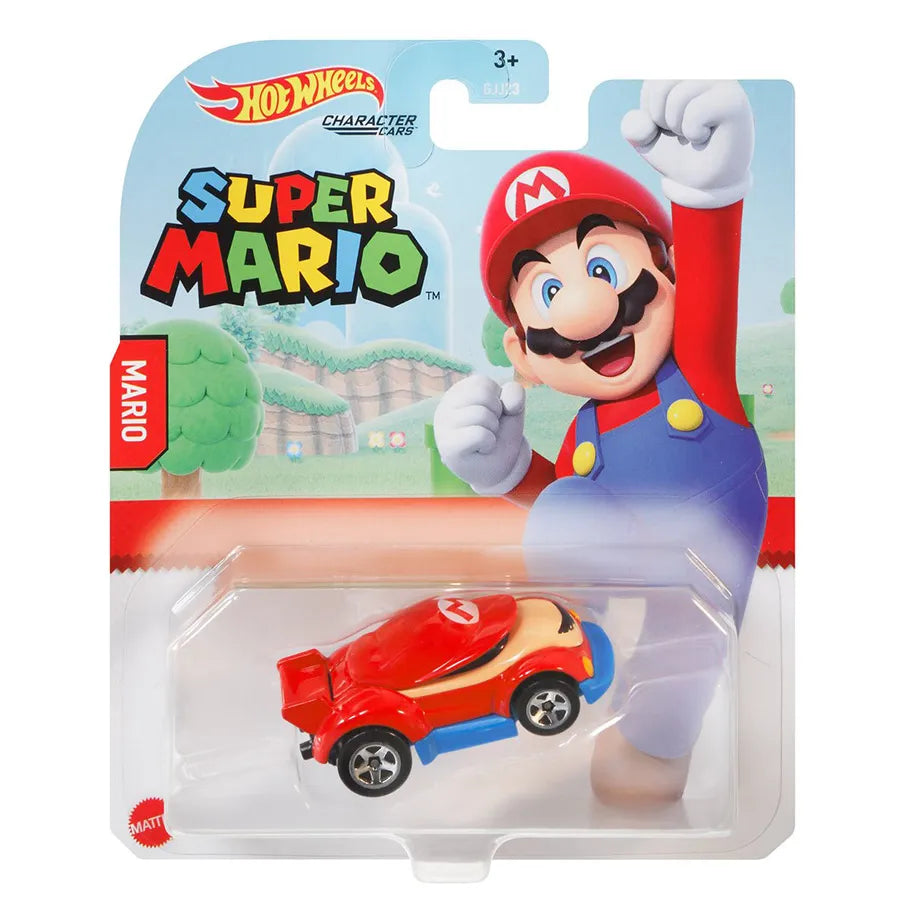 Hot Wheels Super Mario Character Cars: Mario: 1:64 Scale: GRM42-4812 in Blister 2021 Release