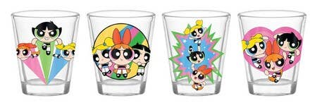 Power Puff Girls Trio 4pc. 1.5oz. Mini Shot Glass Set 