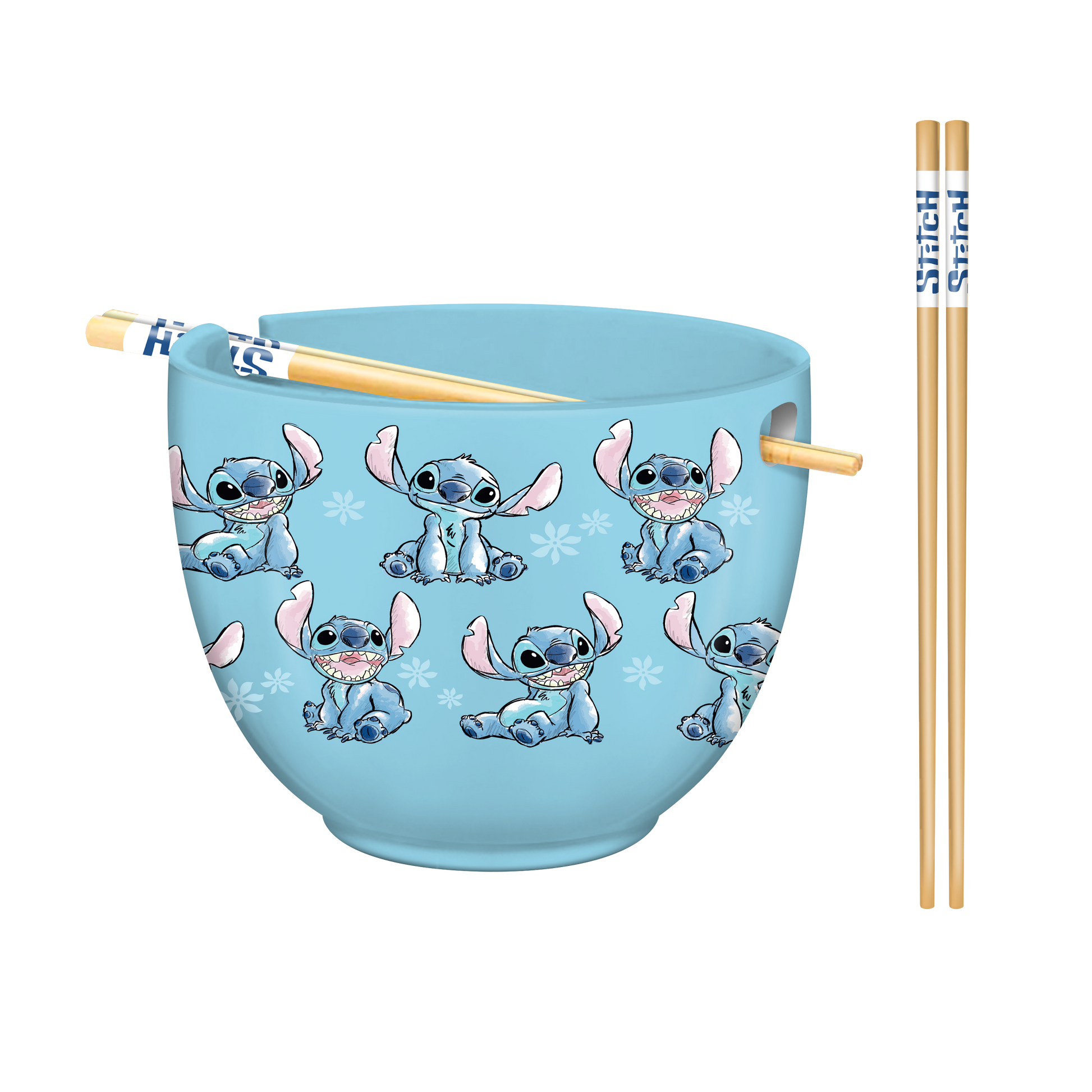 Disney Lilo and Stitch 20oz Ceramic Ramen Bowl with Chopsticks with Retail Band