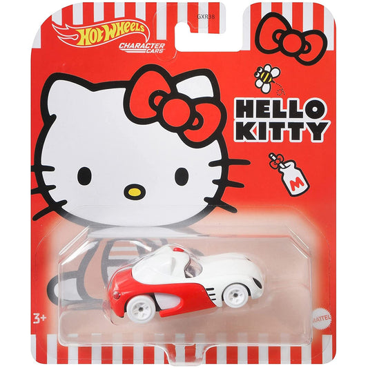 Hot Wheels Character Cars - Hello Kitty - Red & White - 1:64 Scale