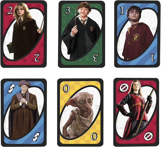 The Cards from Harry Potter Uno Card Game
