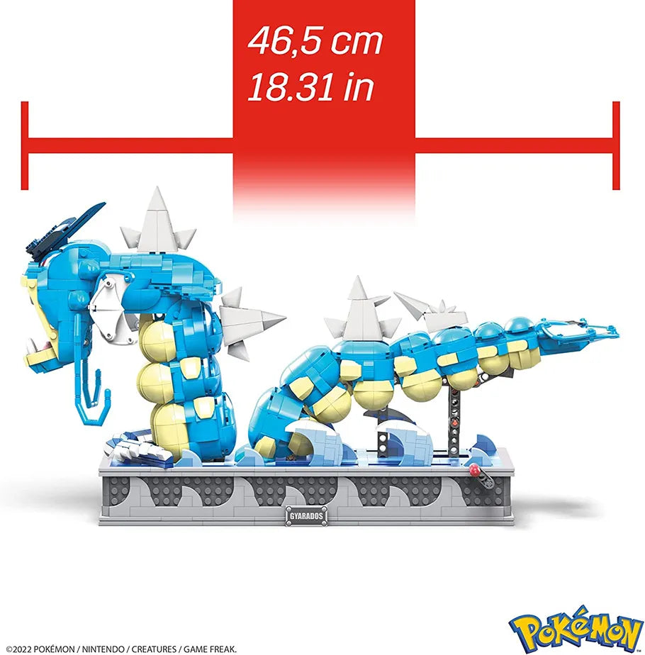 Pokémon Mega Build Kinetic Motion Gyarados Construction Set 2188pc. Measured 18 Inches