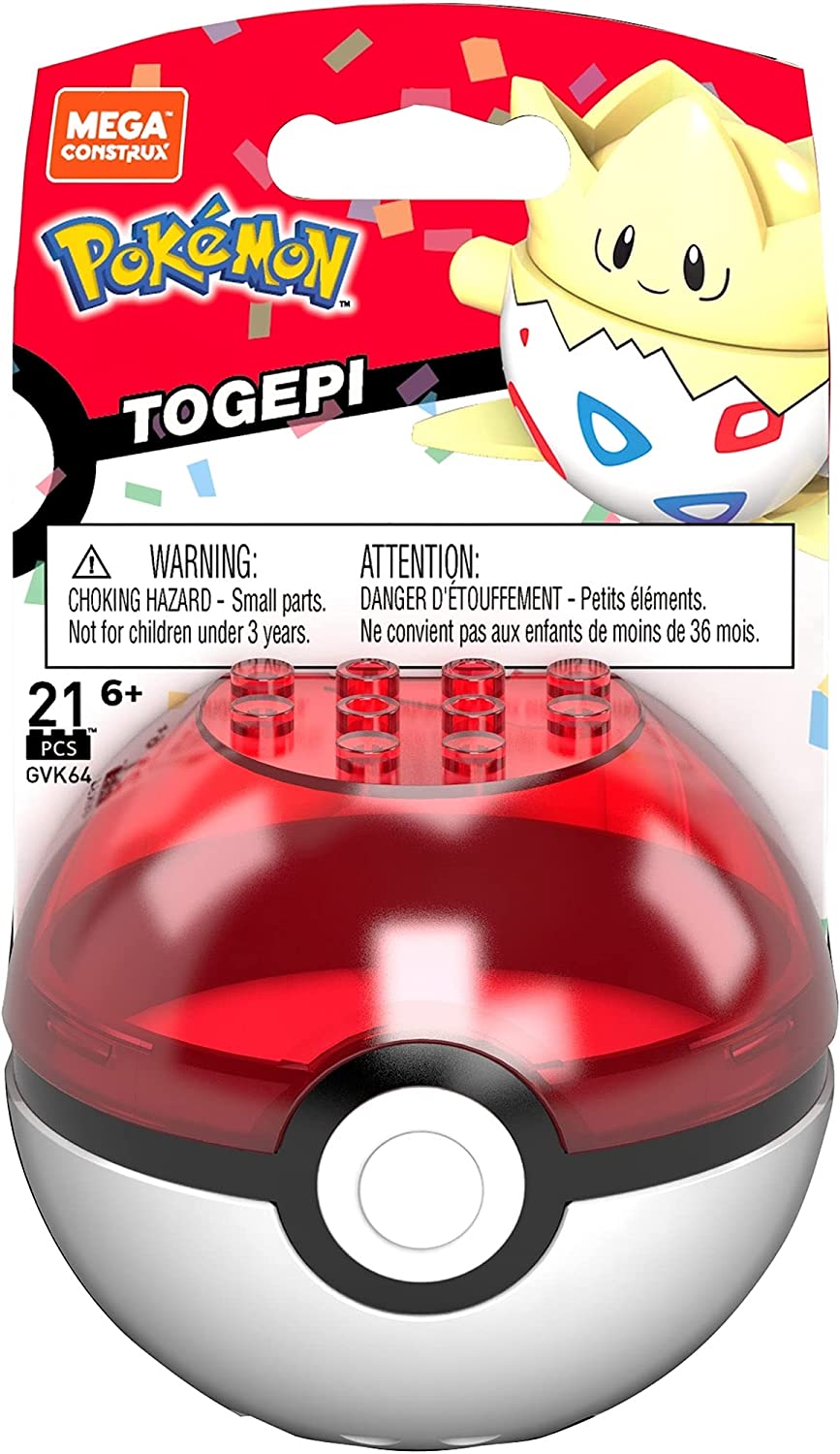Pokemon Mega Construx: Togepi: Evergreen Series Pokeball Figure: 21 pc.