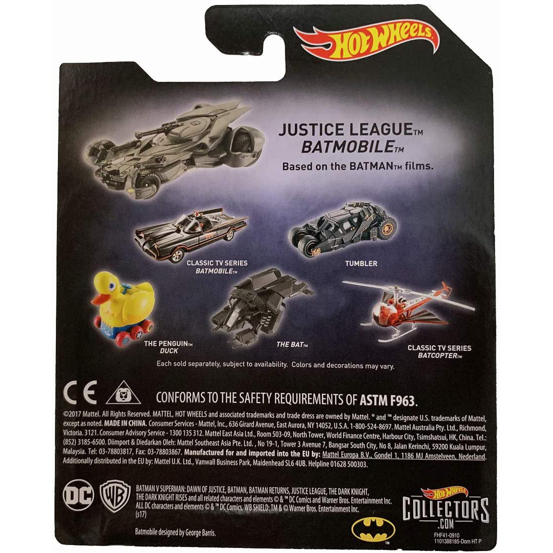 Hot Wheels Batman Justice League: Batmobile: 1:50 Scale Diecast